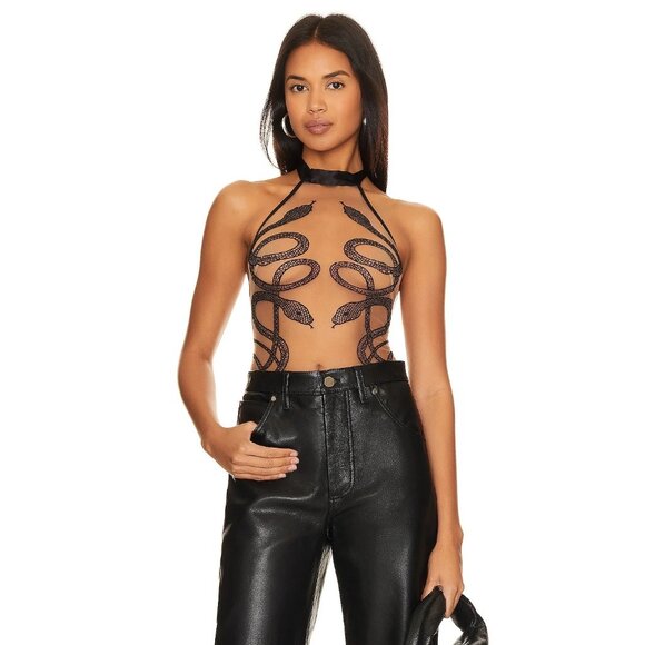 Thistle and Spire Medusa Bodysuit in Black Small New Womens Tank Top - Picture 15 of 17